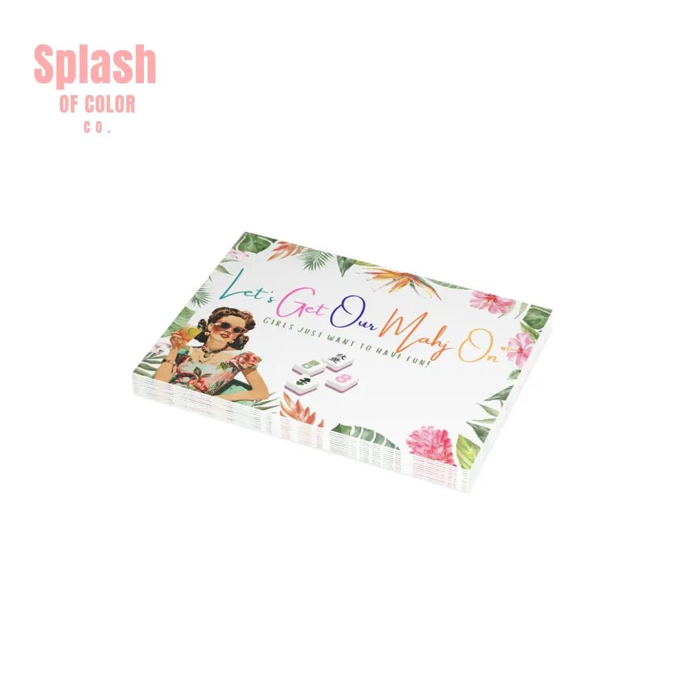 Mahjong Game Night, Mahj Party Invitation Postcards - Splash of Color co.