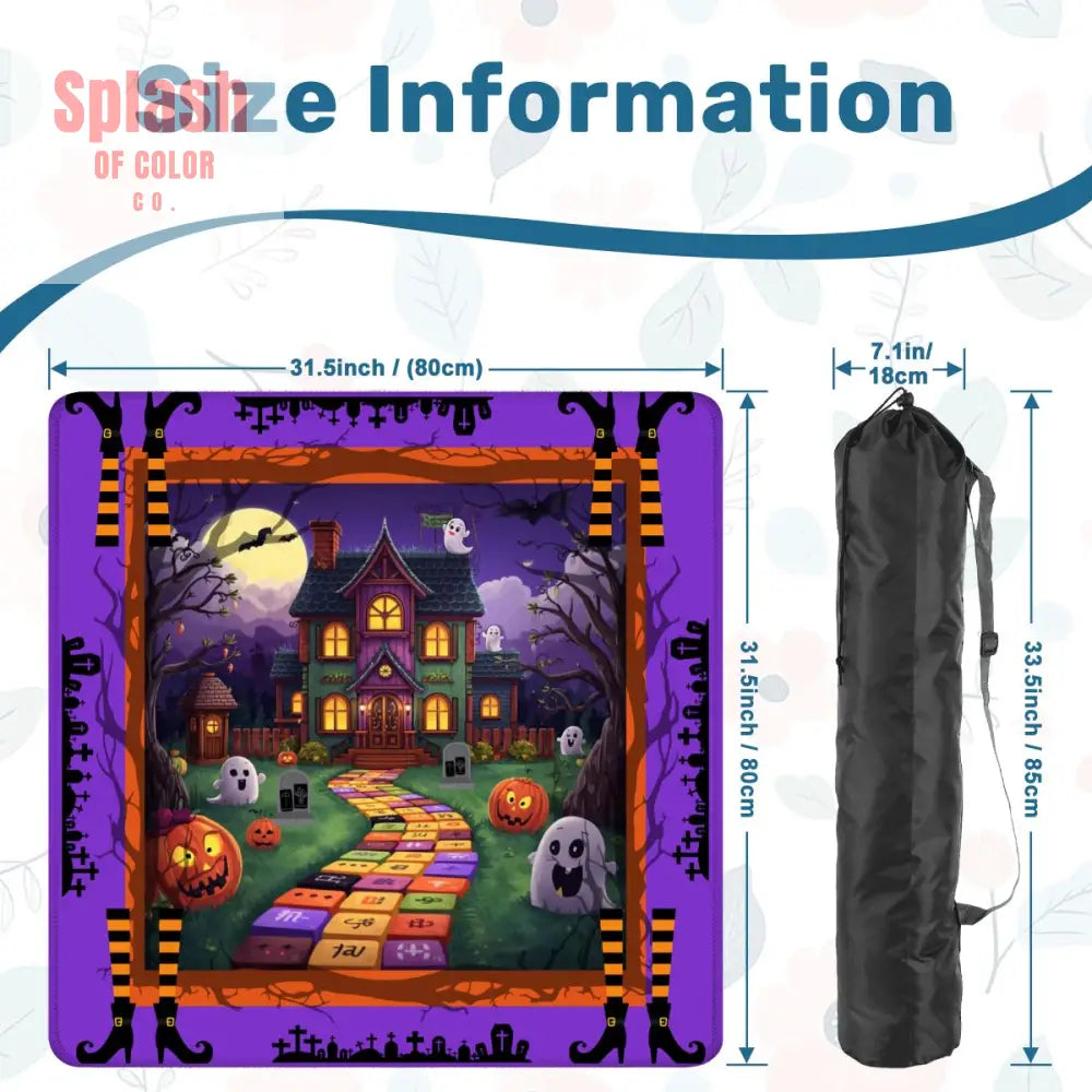 Mahjong Halloween Mat Limited Edition Spooky Mahj House Whimsical Game Play Daily Accessories