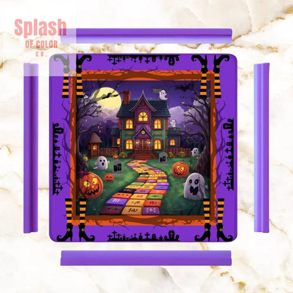Mahjong Halloween Mat Limited Edition, Spooky Mahj House, Whimsical Game Play - Splash of Color co.
