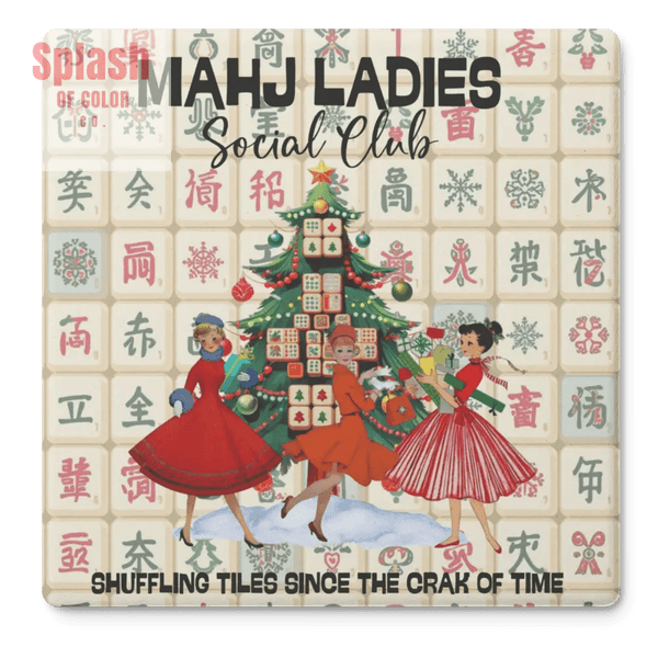 Mahjong Holiday Whimsical Coasters Mahjong Social Club - Splash of Color co.