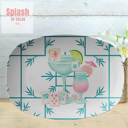 Mahjong Hostess Party Platter Mahj Watercolor Tile Mahjong Gift Kitchenware