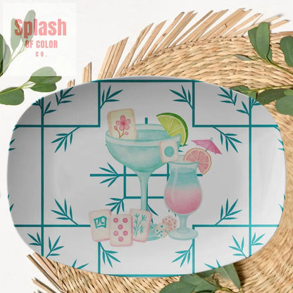 Mahjong Hostess Party Platter Mahj Watercolor Tile Mahjong Gift Kitchenware
