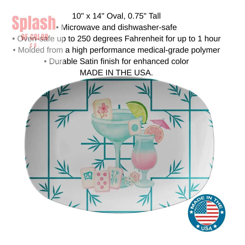 Mahjong Hostess Party Platter Mahj Watercolor Tile Mahjong Gift Kitchenware