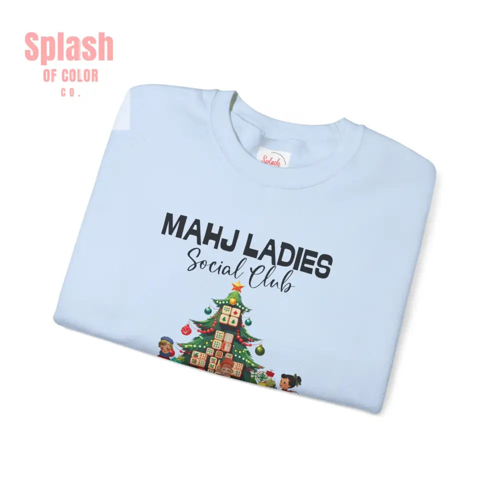 Mahjong Ladies Christmas Club Funny Holiday Group Sweatshirt Cozy Game Night Gift Christmas Apparel Sweatshirt