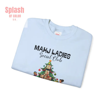 Mahjong Ladies Christmas Club Funny Holiday Group Sweatshirt Cozy Game Night Gift Christmas Apparel Sweatshirt