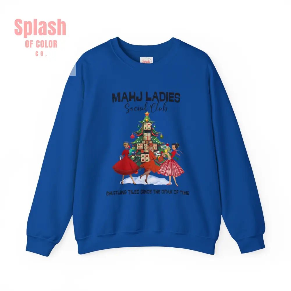 Mahjong Ladies Christmas Club Funny Holiday Group Sweatshirt, Cozy Game Night Gift, Christmas Apparel - Splash of Color co.