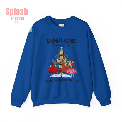 Mahjong Ladies Christmas Club Funny Holiday Group Sweatshirt Cozy Game Night Gift Christmas Apparel S / Royal Sweatshirt