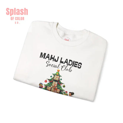Mahjong Ladies Christmas Club Funny Holiday Group Sweatshirt Cozy Game Night Gift Christmas Apparel Sweatshirt