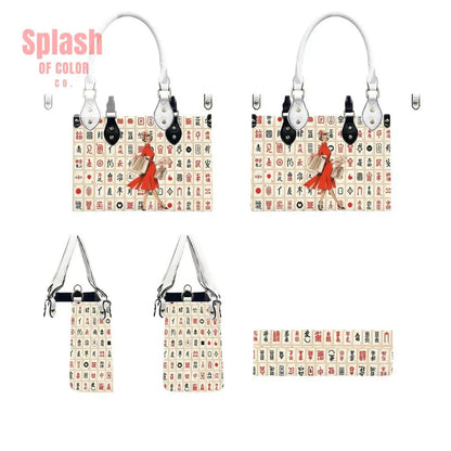 Mahjong Love Classy Fun And Whimsical Mahj Tile Handbag, Shoulder Bag - Splash of Color co.