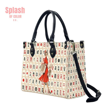 Mahjong Love Classy Fun And Whimsical Mahj Tile Handbag, Shoulder Bag - Splash of Color co.