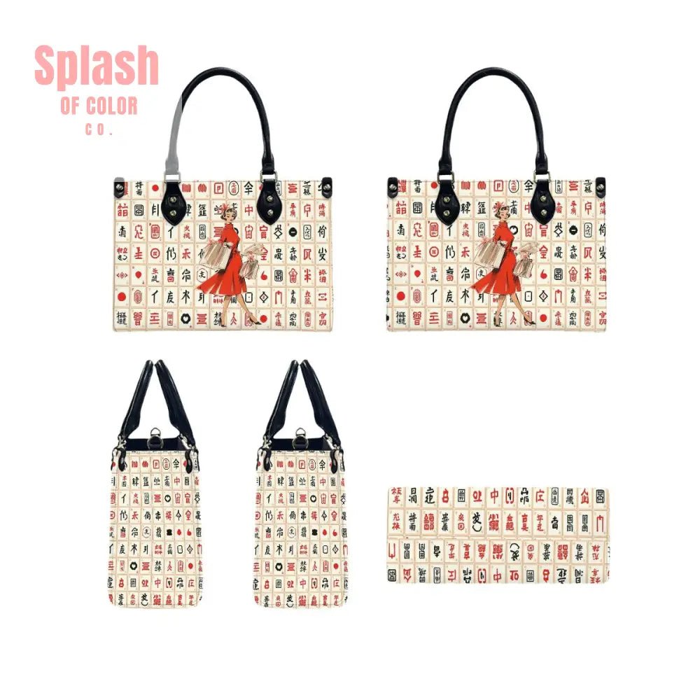 Mahjong Love Classy Fun And Whimsical Mahj Tile Handbag, Shoulder Bag - Splash of Color co.