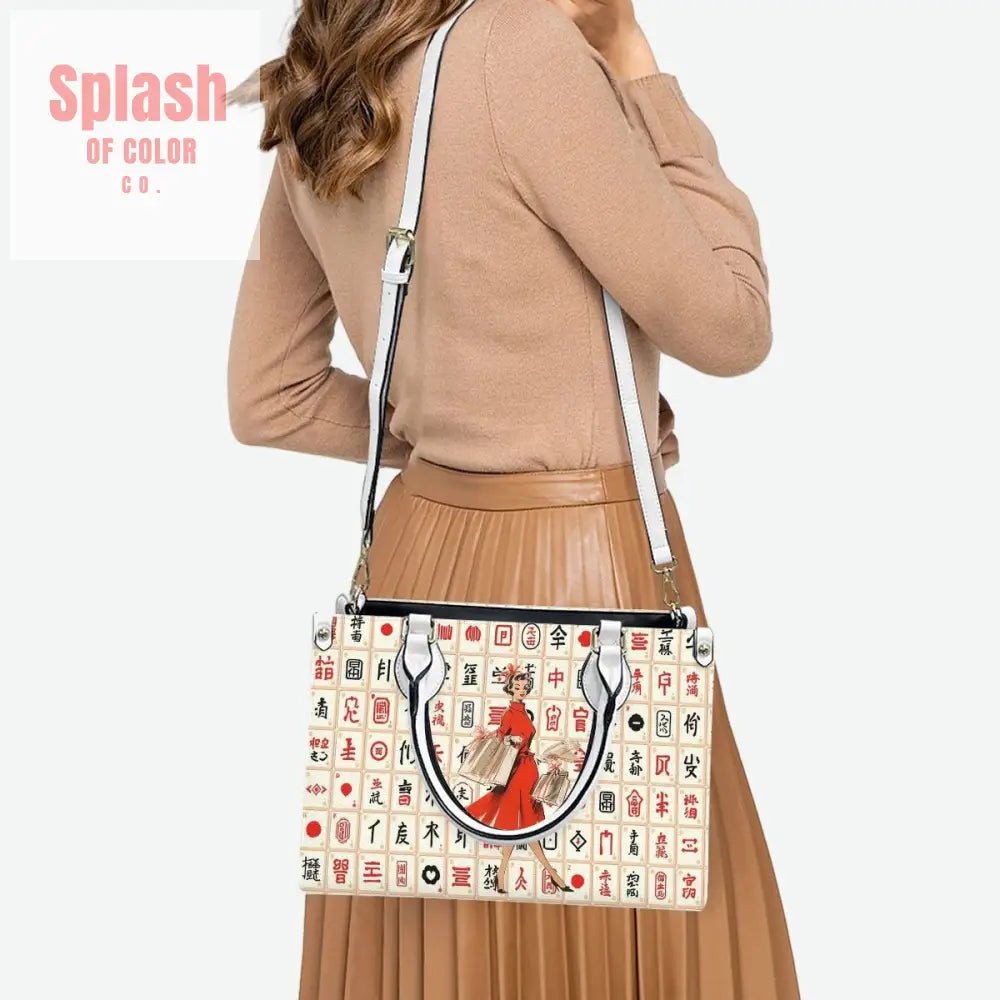 Mahjong Love Classy Fun And Whimsical Mahj Tile Handbag, Shoulder Bag - Splash of Color co.