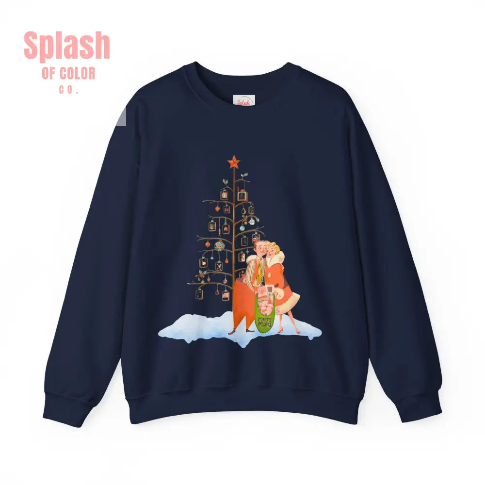 Mahjong Lover Christmas Cozy Holiday Sweatshirt for Family Gatherings And Festive Mahjong Game Nights - S / Navy