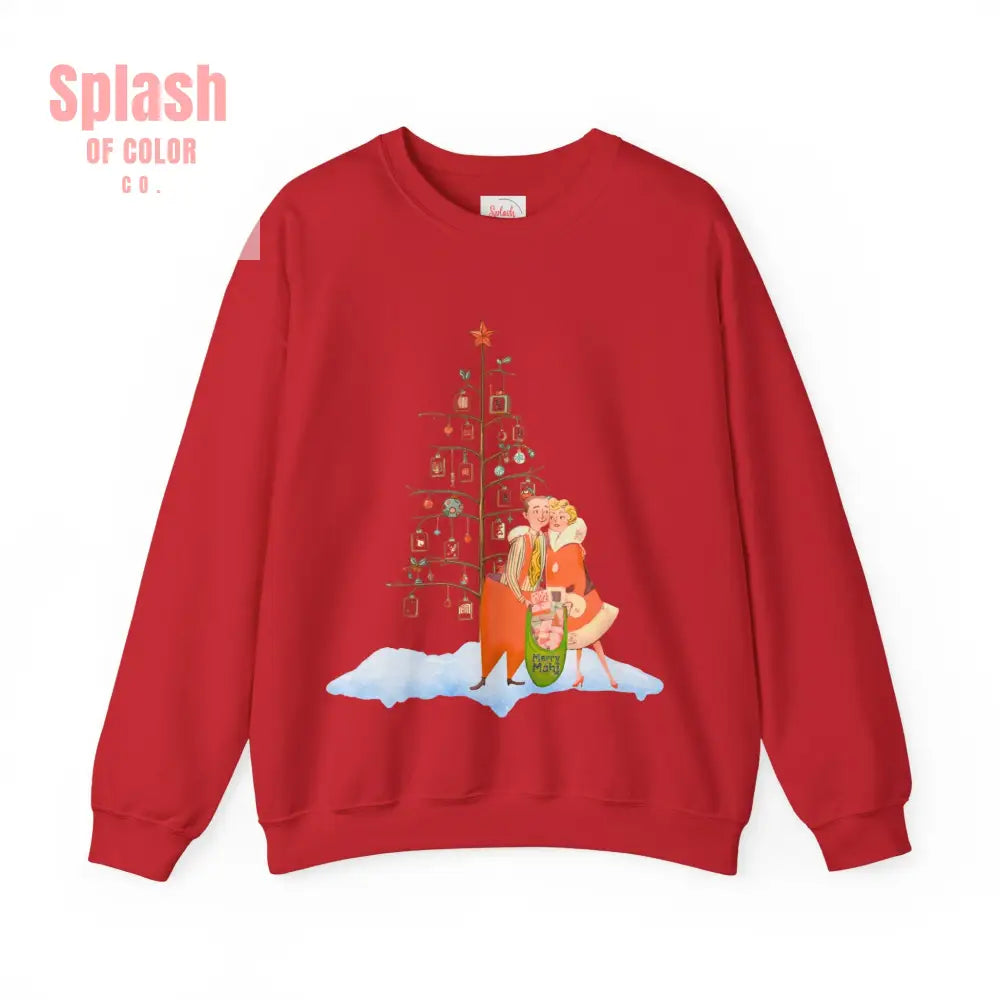 Mahjong Lover Christmas Cozy Holiday Sweatshirt for Family Gatherings And Festive Mahjong Game Nights - S / Red