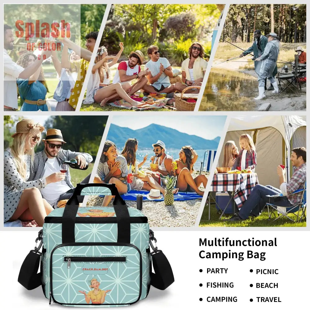 Mahjong Lover Cooler Bag Gift Crack Bam Dot Modern Picnic Game Night Bag