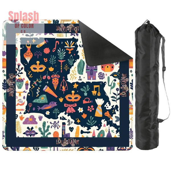 Bayou State Of Mind, Fun Whimsical State Of Louisiana Mahjong Mat - Splash of Color co.