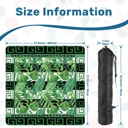 Mahjong Mat Black And Green Tropical Asian Border Mahj Mat - 31.5’’x31.5’’ - Daily Accessories