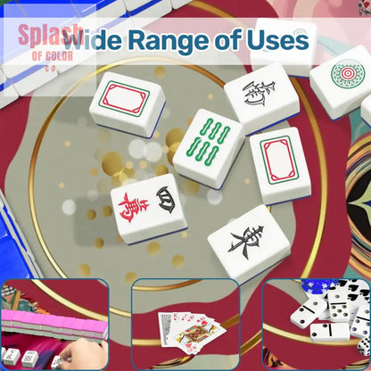 Mahjong Mat Bohemian Jeweled Tones Fusia Pink Teal Maroon Watercolor Mahj Game Night Mat Daily Accessories