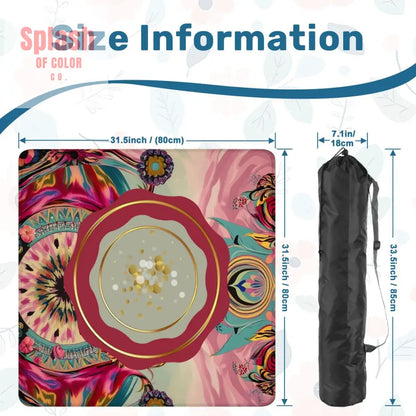 Mahjong Mat Bohemian Jeweled Tones Fusia Pink Teal Maroon Watercolor Mahj Game Night Mat Daily Accessories