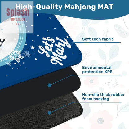 Mahjong Mat Chrismtas Winter Whimsy Let’s Mahj Game Mat - 31.5’’x31.5’’ - Daily Accessories
