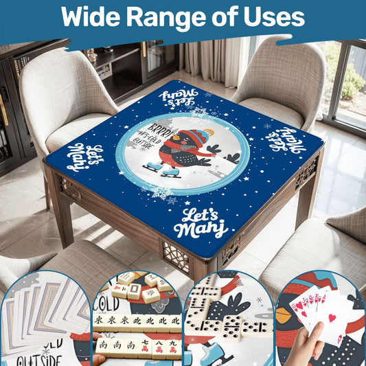 Mahjong Mat Chrismtas Winter Whimsy Let’s Mahj Game Mat - 31.5’’x31.5’’ - Daily Accessories