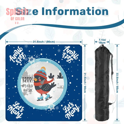 Mahjong Mat Chrismtas Winter Whimsy Let’s Mahj Game Mat - 31.5’’x31.5’’ - Daily Accessories