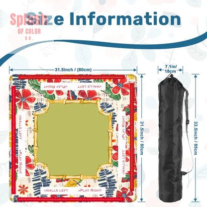Mahjong Mat Floral Heritage Instructional Learning Mat Blue Green Yellow Preppy Mahj Mat Daily Accessories