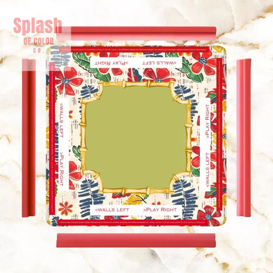 Mahjong Mat Floral Heritage Instructional Learning Mat Blue Green Yellow Preppy Mahj Mat Daily Accessories