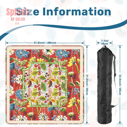 Mahjong Mat Floral Heritage Rust Yellow Blue Preppy Mahj Mat Coordinates Well With Heritage Tiles Daily Accessories