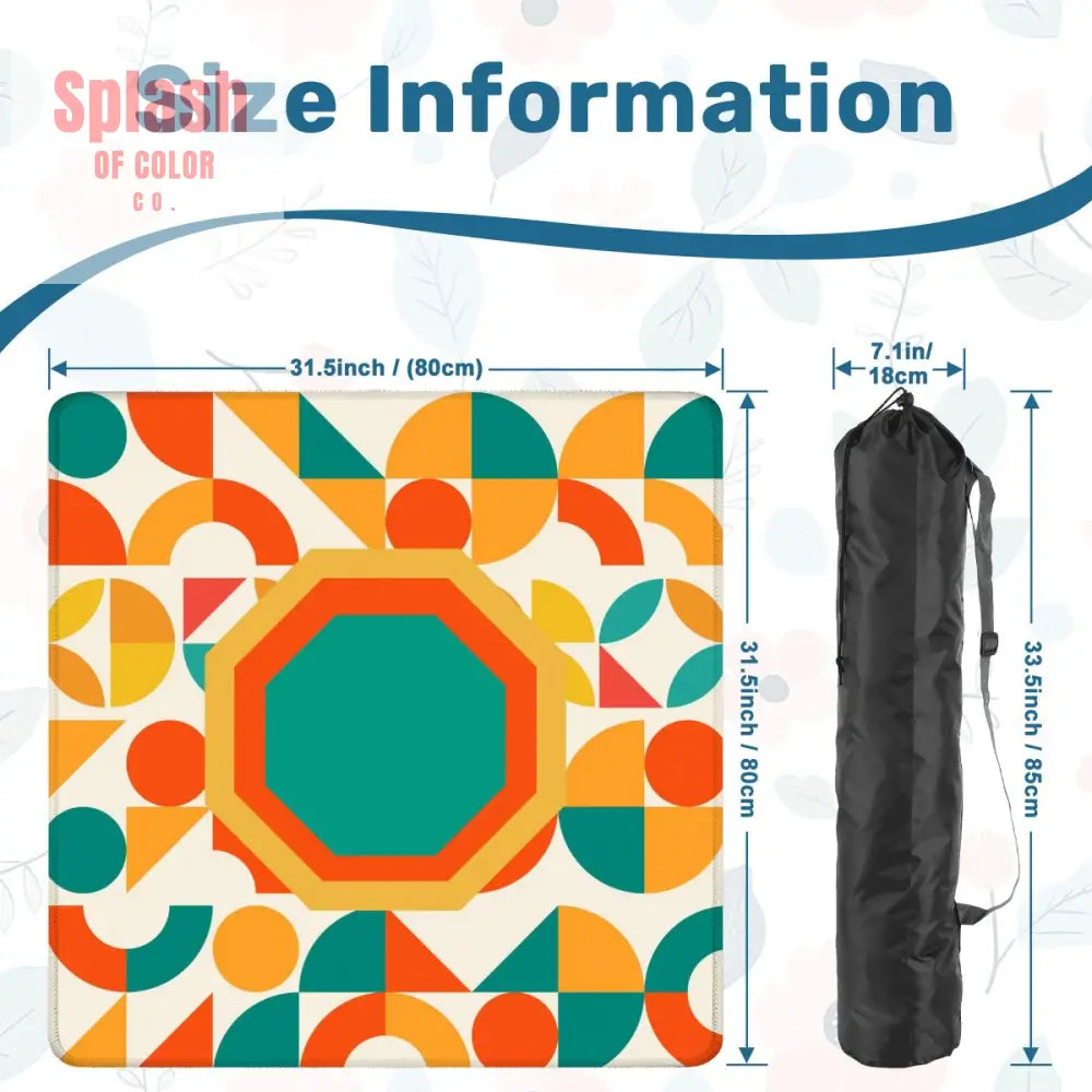 Mahjong Mat Geometric Color Splash Mahjong Mat – Teal Yellow & Orange Daily Accessories