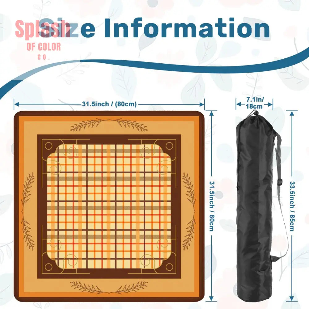 Mahjong Mat Plaid Brown Orange Yellow Mahj Game Mat Daily Accessories