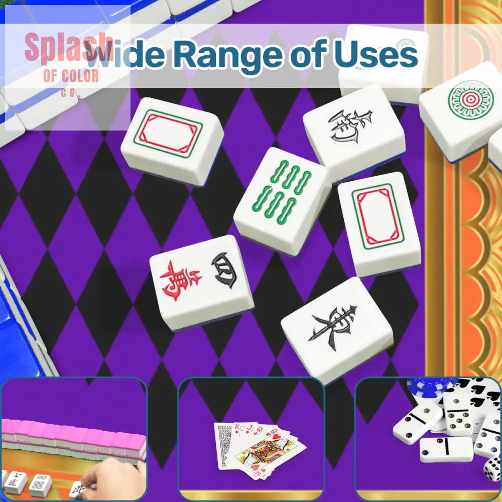 Mahjong Mat Renaissance Orange Purple Gold Mahjong Game Mat 31.5’’x31.5’’ Daily Accessories