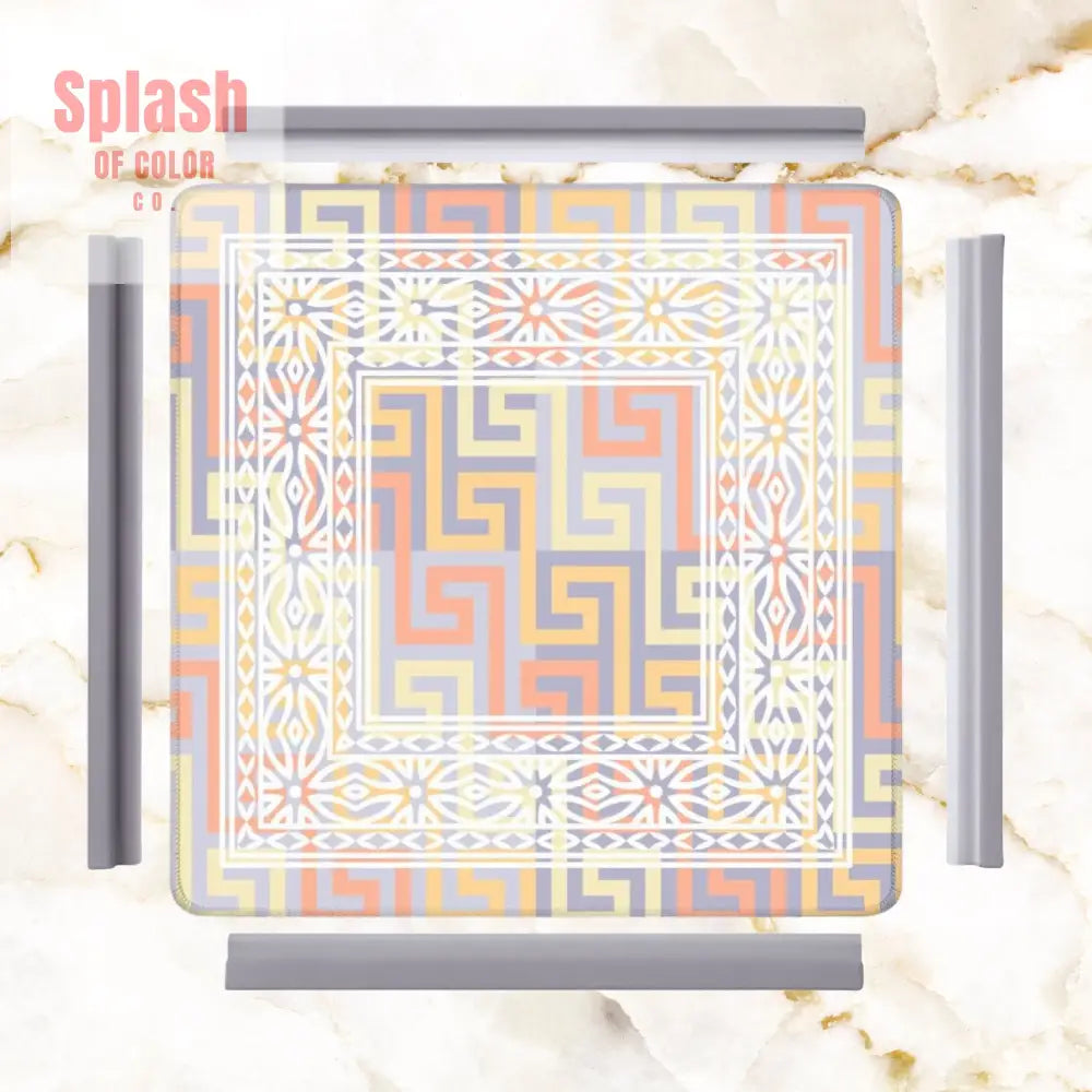 Mahjong Mat Soft Pastels Geometric Modern Mahj Enthusiast Game Mat 31.5’’x31.5’’ Daily Accessories