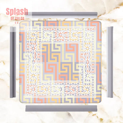Mahjong Mat Soft Pastels Geometric Modern Mahj Enthusiast Game Mat 31.5’’x31.5’’ Daily Accessories