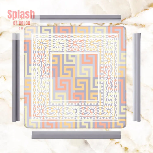 Mahjong Mat Soft Pastels Geometric Modern Mahj Enthusiast Game Mat 31.5’’x31.5’’ Daily Accessories