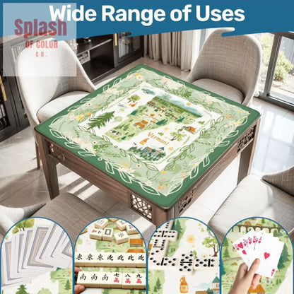 Mahjong Mat State Of Vermont Green Floral Preppy Pride Mahj Mat - Daily Accessories