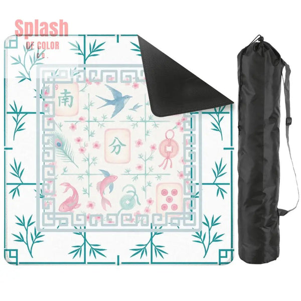 Mahjong Mat Watercolor Asian Zen Floral Pastel Mahjong Tile Game Mat 31.5’’x31.5’’ Daily Accessories