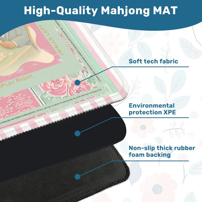 Mahjong Mat Watercolor Dogs Playing Mahjong Cute Preppy Quirky Learning Mahj Mat - 31.5’’x31.5’’ - Daily Accessories