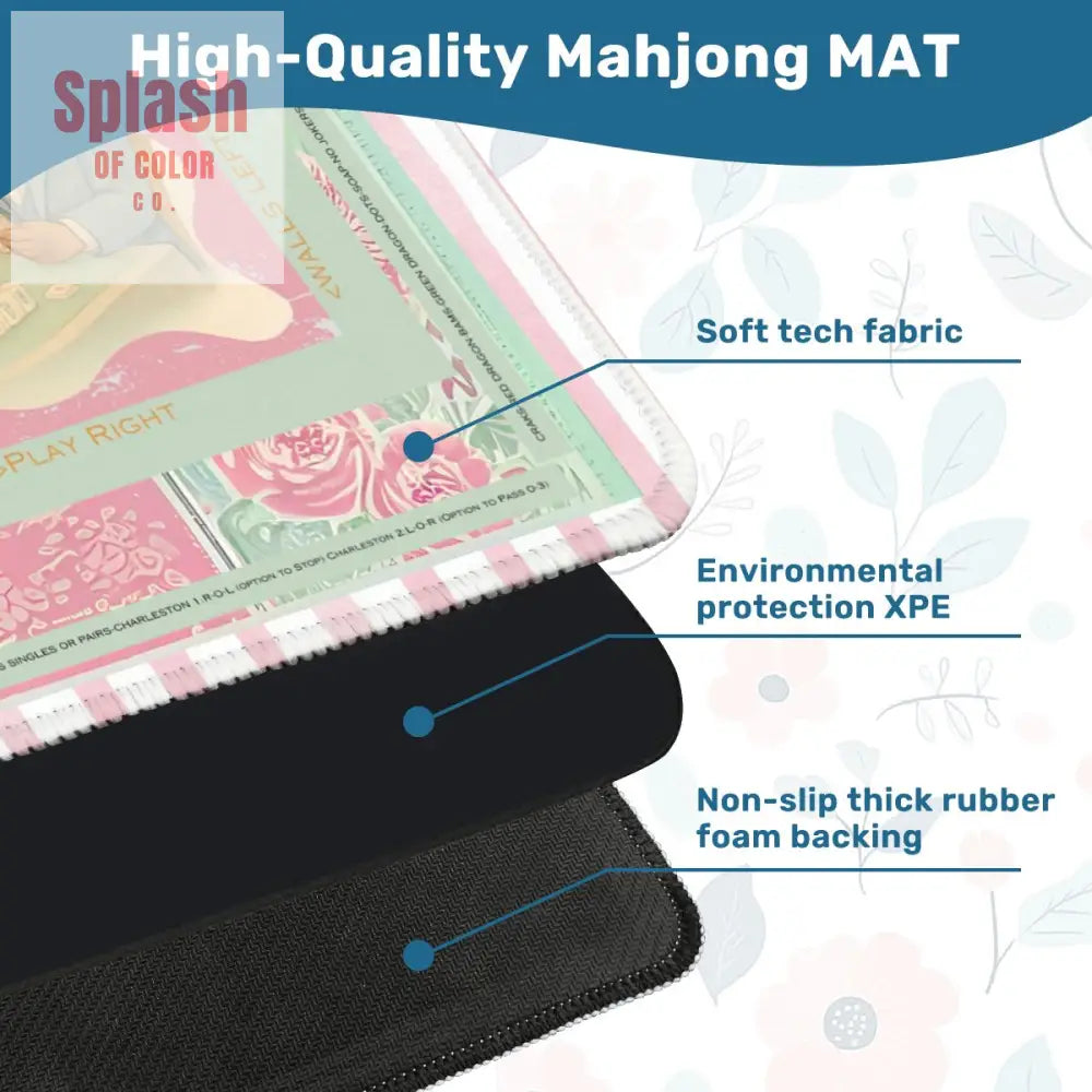 Mahjong Mat Watercolor Dogs Playing Mahjong Cute Preppy Quirky Learning Mahj Mat - 31.5’’x31.5’’ - Daily Accessories