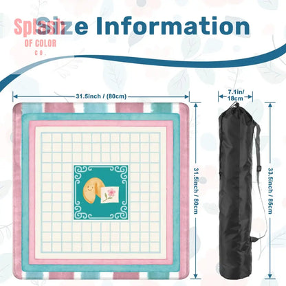 Mahjong Mat Watercolor Striped Mahj Grid Qhimsical Fortune Cookie Mahj Mat 31.5’’x31.5’’ Daily Accessories