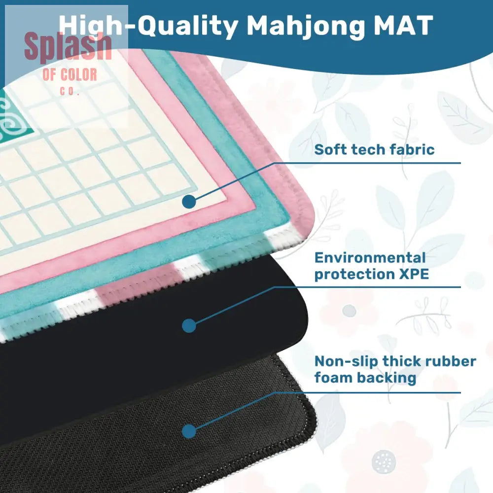 Mahjong Mat Watercolor Striped Mahj Grid Qhimsical Fortune Cookie Mahj Mat 31.5’’x31.5’’ Daily Accessories