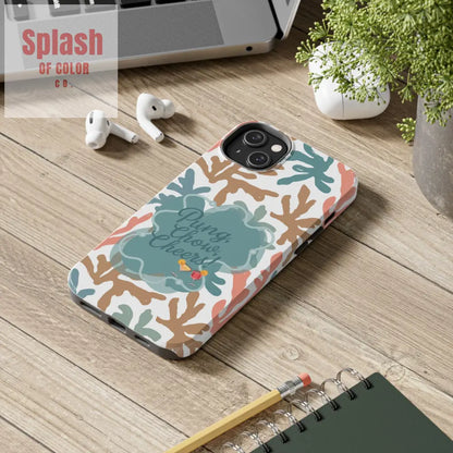 Mahjong Phone Case Coral Cheerful Design Pung Chow Cheers Mahj Gift - Phone Case