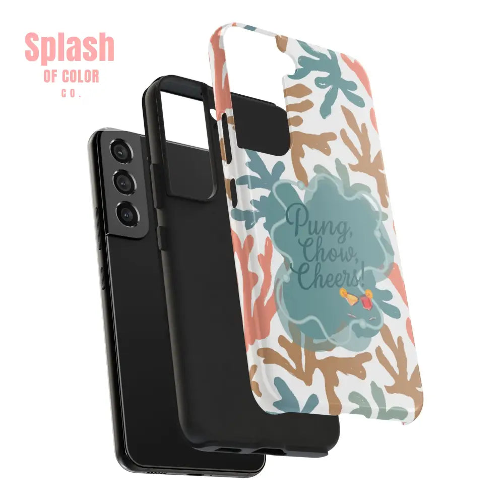Mahjong Phone Case Coral Cheerful Design Pung Chow Cheers Mahj Gift - Phone Case