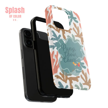 Mahjong Phone Case Coral Cheerful Design Pung Chow Cheers Mahj Gift - Phone Case