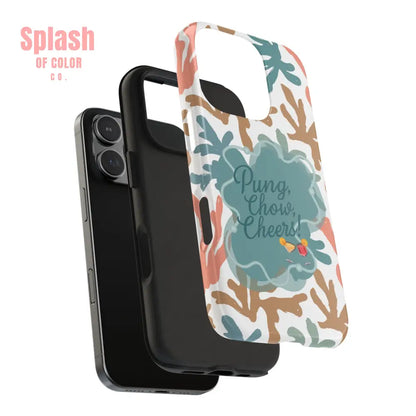 Mahjong Phone Case Coral Cheerful Design Pung Chow Cheers Mahj Gift - Phone Case