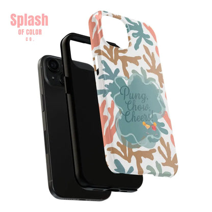 Mahjong Phone Case Coral Cheerful Design Pung Chow Cheers Mahj Gift - Phone Case