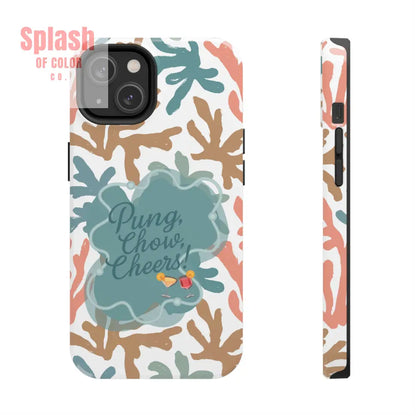 Mahjong Phone Case Coral Cheerful Design Pung Chow Cheers Mahj Gift - iPhone 14 - Phone Case