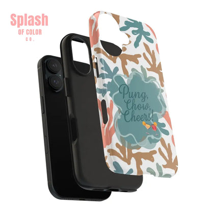 Mahjong Phone Case Coral Cheerful Design Pung Chow Cheers Mahj Gift - Phone Case