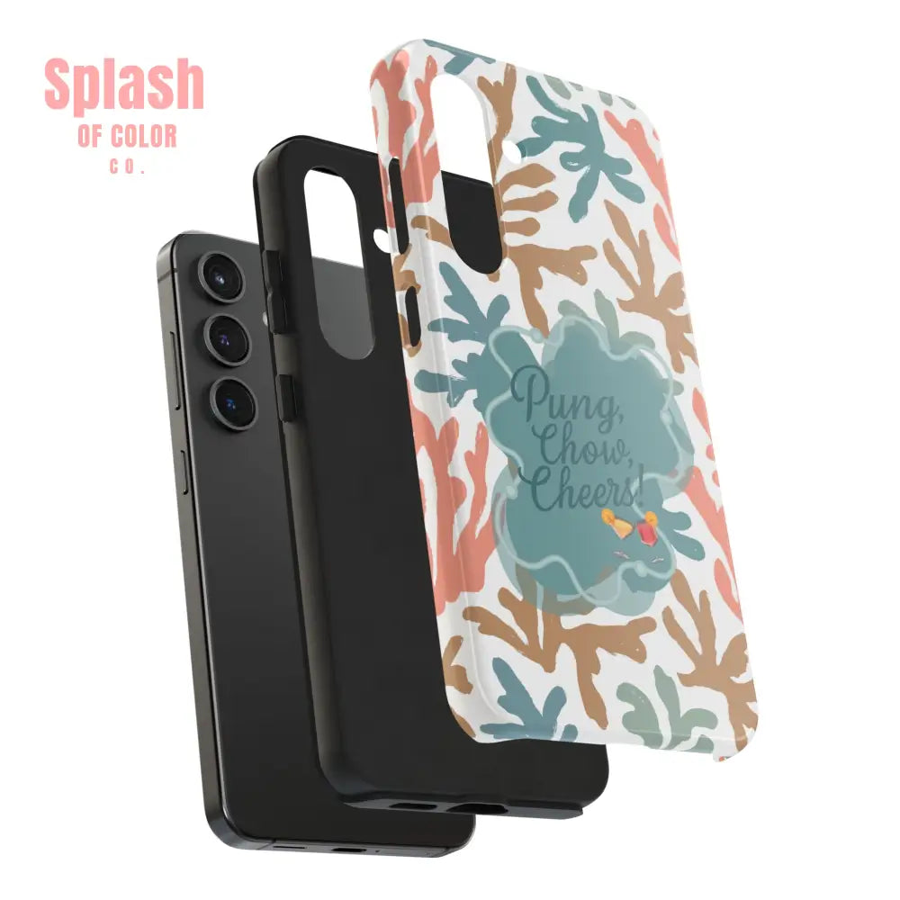 Mahjong Phone Case Coral Cheerful Design Pung Chow Cheers Mahj Gift - Phone Case
