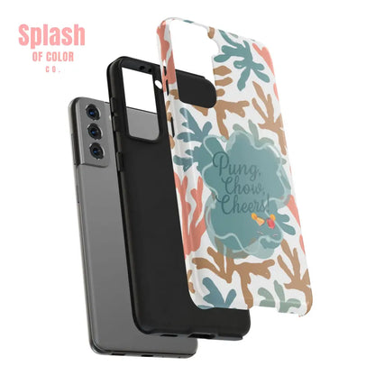 Mahjong Phone Case Coral Cheerful Design Pung Chow Cheers Mahj Gift - Phone Case